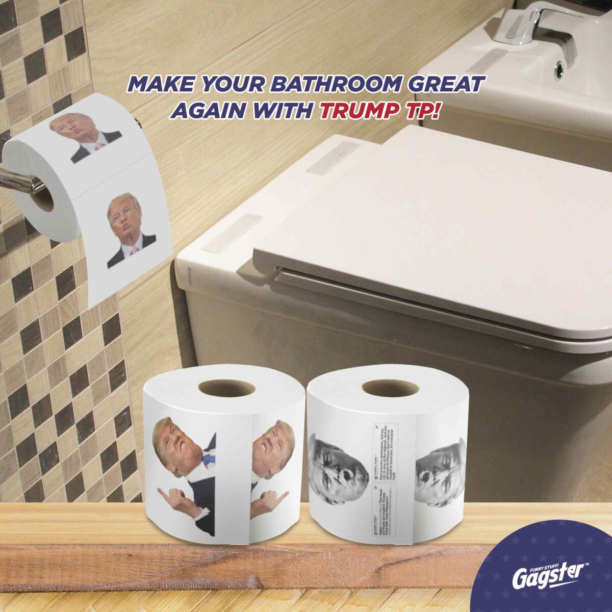 Donald Trump Toilet Paper Funny Political Humor Gag Gift Full Color Roll Toilet Paper amazon donald trump toilet paper