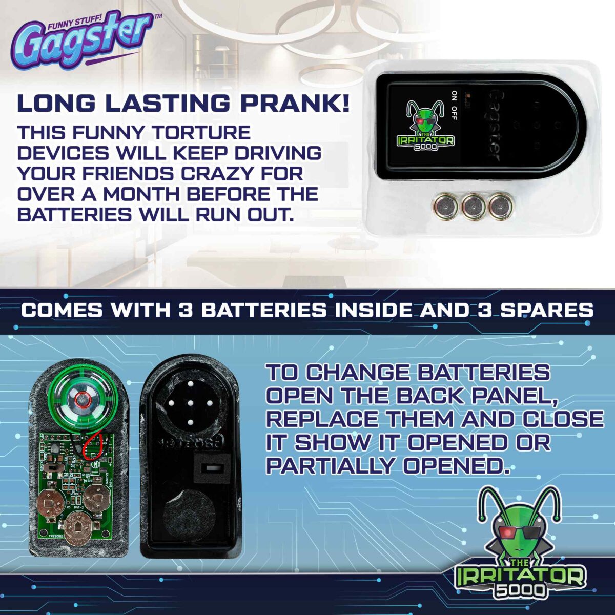 "gagster products The Irritator 5000 ultimate cricket noise prank noisemaker PCB torture device small beeping device annoying pcb beeping prank device annoyingpcb - the prank device that won’t stop beeping for 3 years how to find annoying pcb hidden annoying noise maker annoying pcb amazon annoying pcb instructions annoying pcb beeper annoying pcb mini"